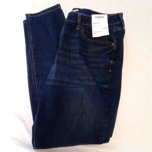 Sonoma The Everyday Skinny Jean Mid Rise Women's 14R Dark Wash Stretch Denim NWT